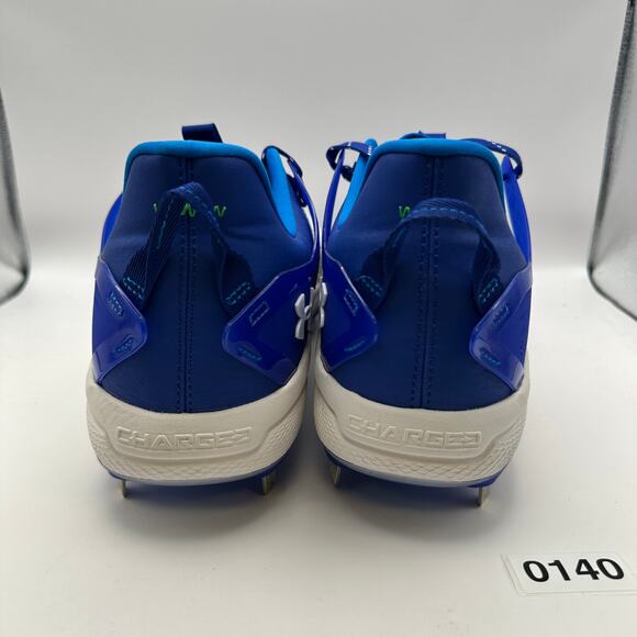 UNDER ARMOUR Men's 15 Yard Low Baseball Metal Cleats Blue White - Picture 4 of 8